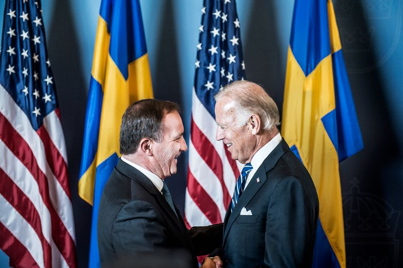 Joe Biden meeting with Swedish prime minister Stefan Löfvén